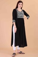 Glomee Presented Heavy Rayon Embroidery Work Kurta