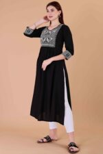 Glomee Presented Heavy Rayon Embroidery Work Kurta