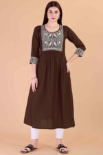 Glomee Presented Rayon Embroidery Work Kurta