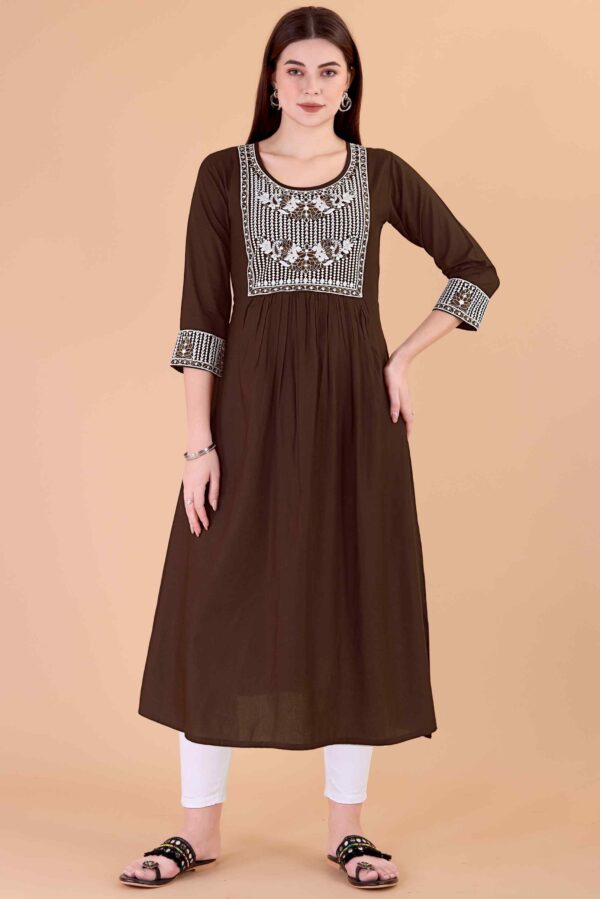 Glomee Presented Rayon Embroidery Work Kurta