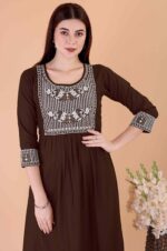 Glomee Presented Rayon Embroidery Work Kurta