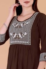 Glomee Presented Rayon Embroidery Work Kurta