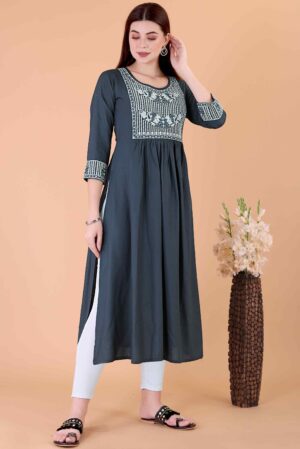 Glomee Presented Rayon Embroidery Work Kurta