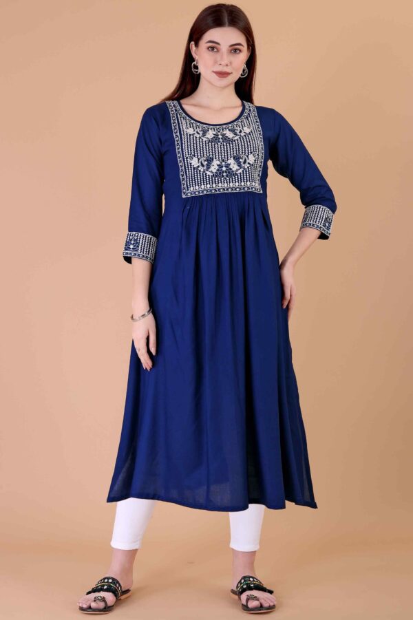 Glomee Presented Rayon Embroidery work Kurta