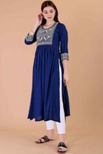 Glomee Presented Rayon Embroidery work Kurta