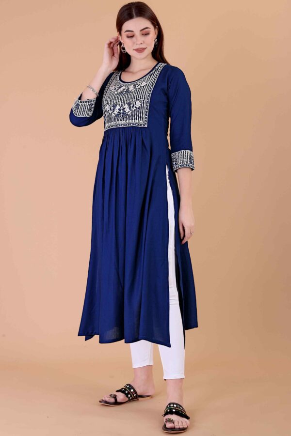 Glomee Presented Rayon Embroidery work Kurta