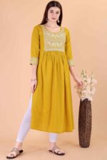 Glomee Presented Rayon embroidery work kurta