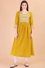 Glomee Presented Rayon embroidery work kurta