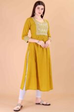 Glomee Presented Rayon embroidery work kurta