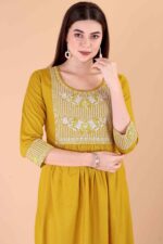 Glomee Presented Rayon embroidery work kurta