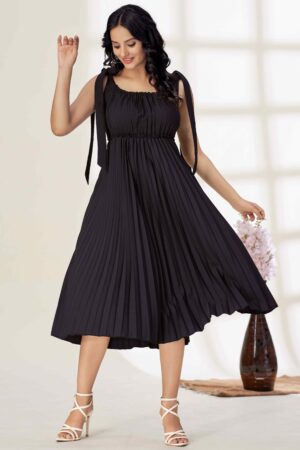 Glomee Women western pleated dress