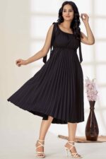 Glomee Women western pleated dress