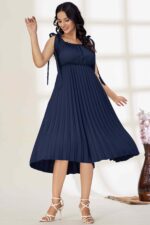 Glomee Women western pleated dress