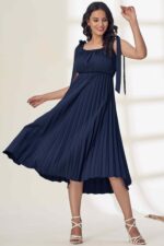 Glomee Women western pleated dress