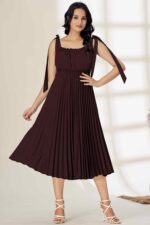 Glomee  Women western pleated dress