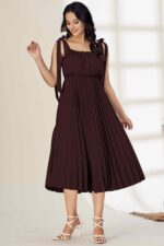 Glomee  Women western pleated dress