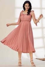 Glomee Women western pleated dress