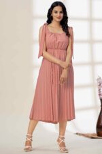 Glomee Women western pleated dress