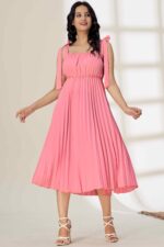 Glomee Women western pleated dress