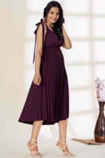 Glomee Women western pleated dress