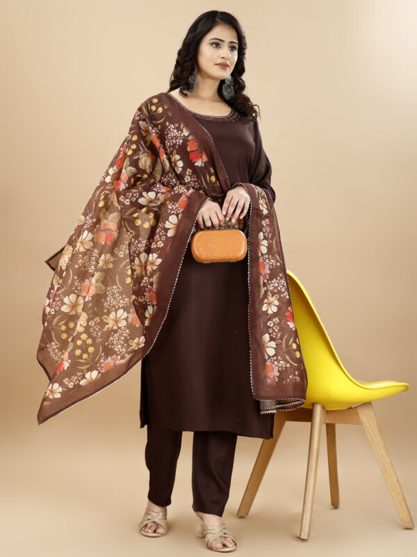 Glomee presented Top Bottom Dupatta Set