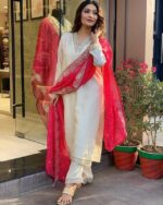 Glomee Introducing New kurti duptta and bottom set