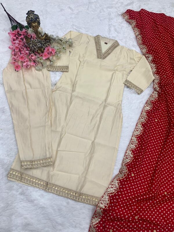 Glomee Introducing New kurti duptta and bottom set