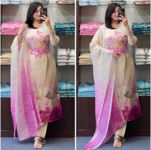 Glomee Introducing New kurti duptta and bottom set