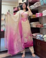 Glomee Introducing New kurti duptta and bottom set